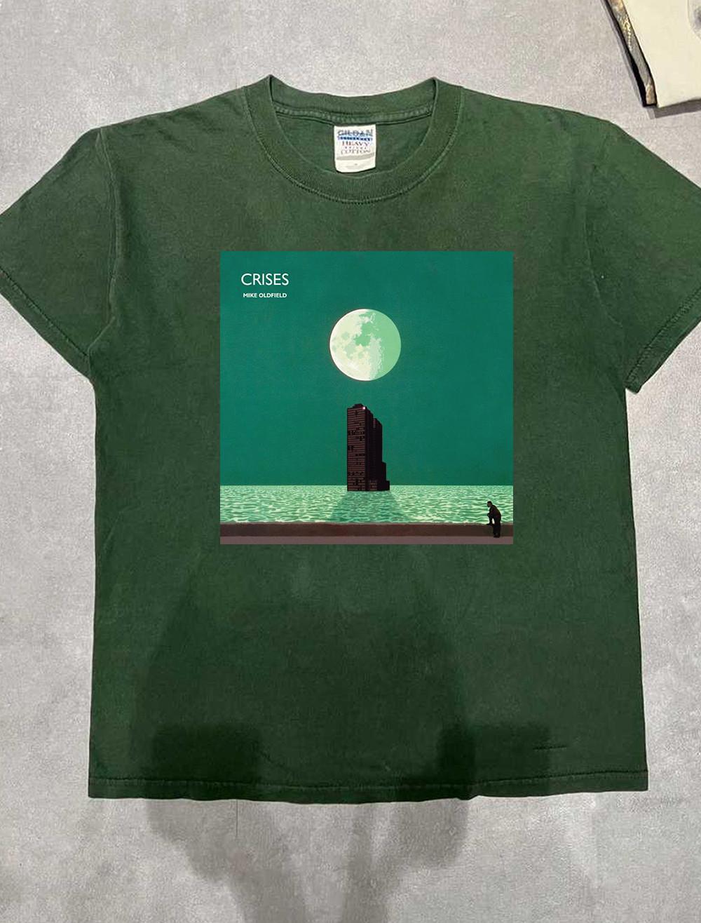 MIKE OLDFIELD Crises Album Green T Shirt Size S-5XL XXXL