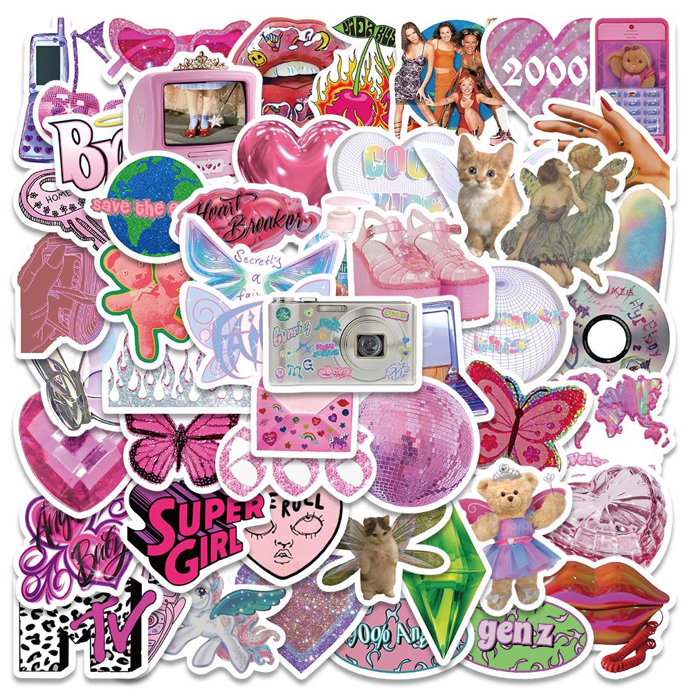 Y2K Style Kawaii Retro Graffiti Stickers for Laptop, Suitcase, and Phone.
