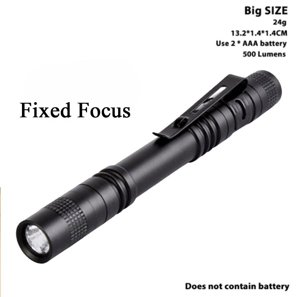 Mini Portable LED Flashlight Clip Pen Light 1 Mode For Camping Hiking Torch Floodlight Aluminum Alloy