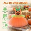 Vestido Tutú de Calabaza Disfraz de Halloween para Niñas Falda de Tul Vestido de Fiesta con Diadema y Bolsa de Calabaza Set para Festival Actuación en Escenario