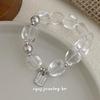 Cui Yan S925 Sterling Silver Korean Style White Crystal Women's Bracelet - Light Luxury Niche Ins Style Elastic Cord Bracelet