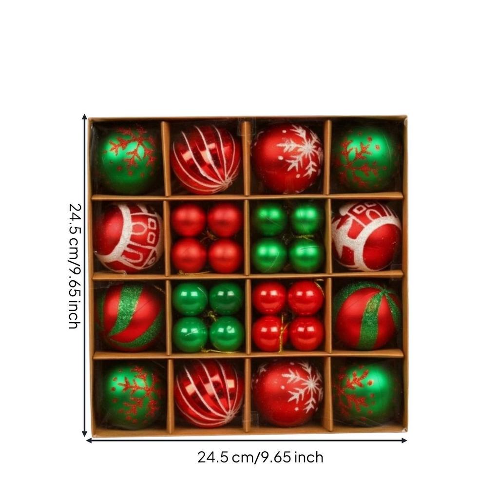 44 Pieces Multipurpose Spherical PET Christmas Tree Ornament with Hanging Loop
