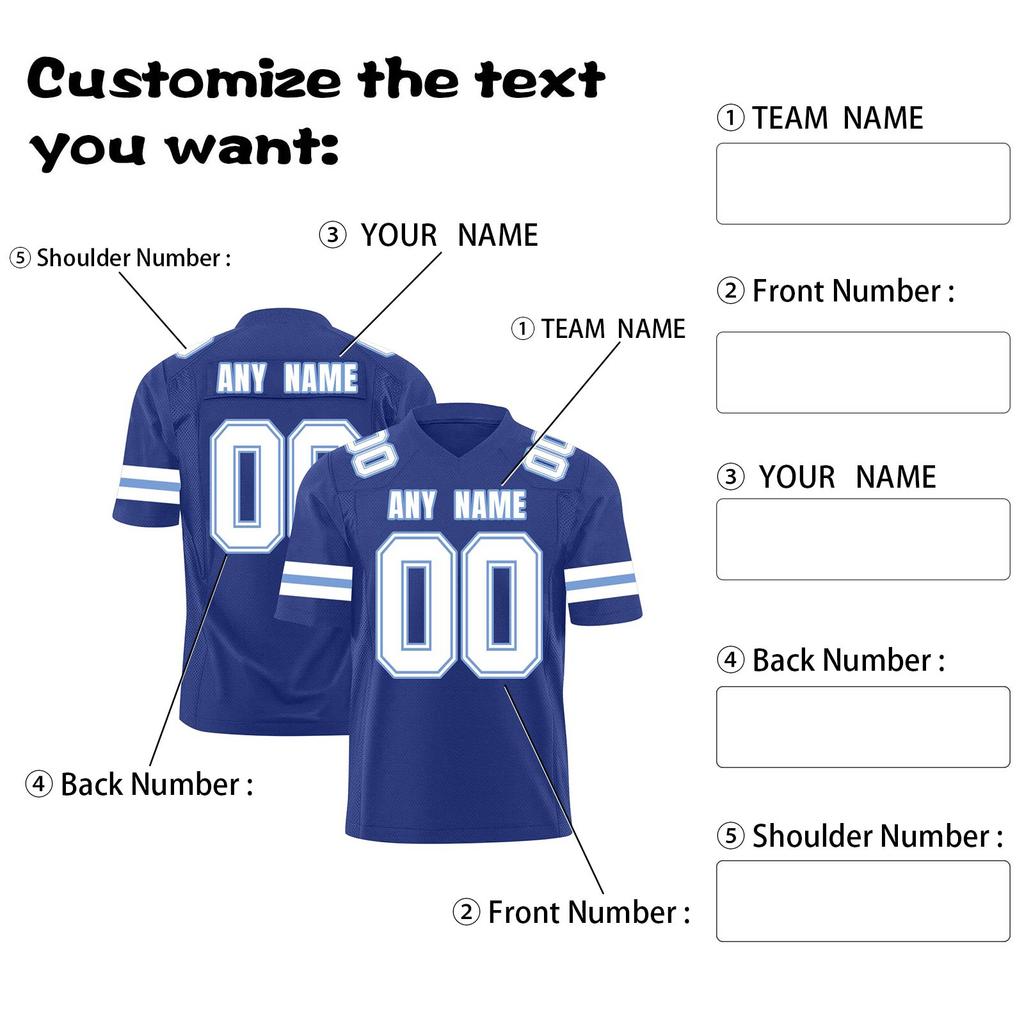 Custom Football Jerseys Personalized Printed Team Name & Number Sports Uniform For Men Women Youth