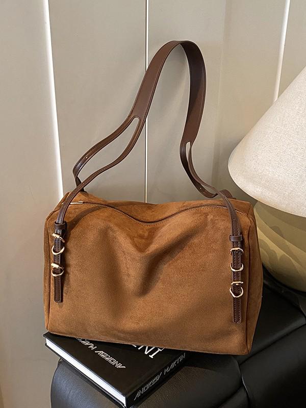 Korean Style High-End Suede Plush Retro Crossbody Bag for 2026 Summer