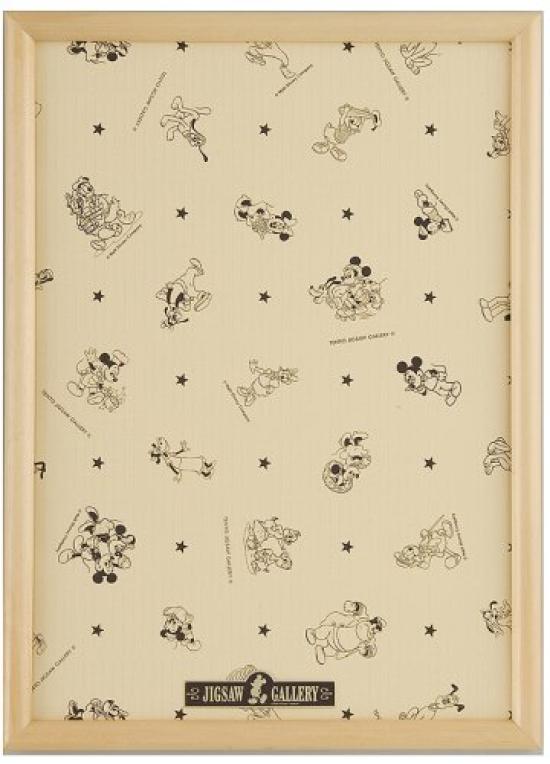 Tenyo [Made In Japan] Wooden Puzzle Frame, Disney-Specific Panel, 300 Pieces, White (30.5x43cm), Mickey Emblem Plate, Hanging Cord Included