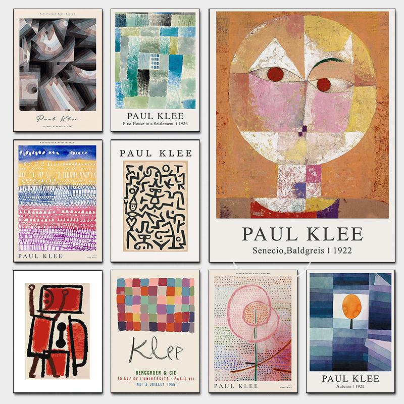 Modern Abstract Paul Klee Exhibition Posters Colorful Canvas Minimalist Canvas Painting Wall Pictures Art Home Living Room Decor