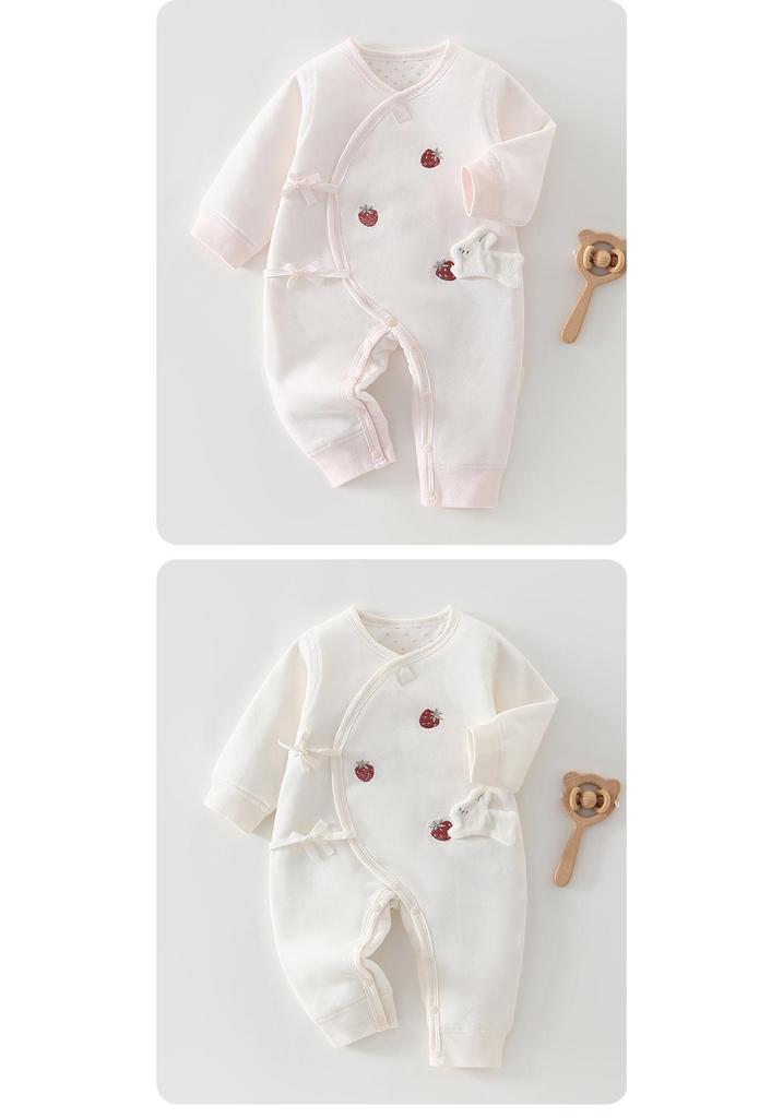 Unisex Pure Cotton Baby Jumpsuit: Newborn Butterfly, Spring & Autumn, Boneless One-Piece with Extra Cotton for Outdoors
