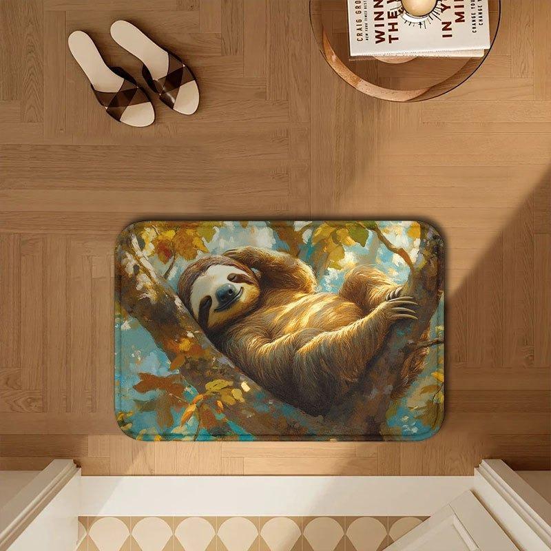 1PC Sloth Pattern Kitchen Rug Non-Slip Door Mats Pop Design Bathroom Rug Bath Mat Carpet for Home Sink Laundry Decor