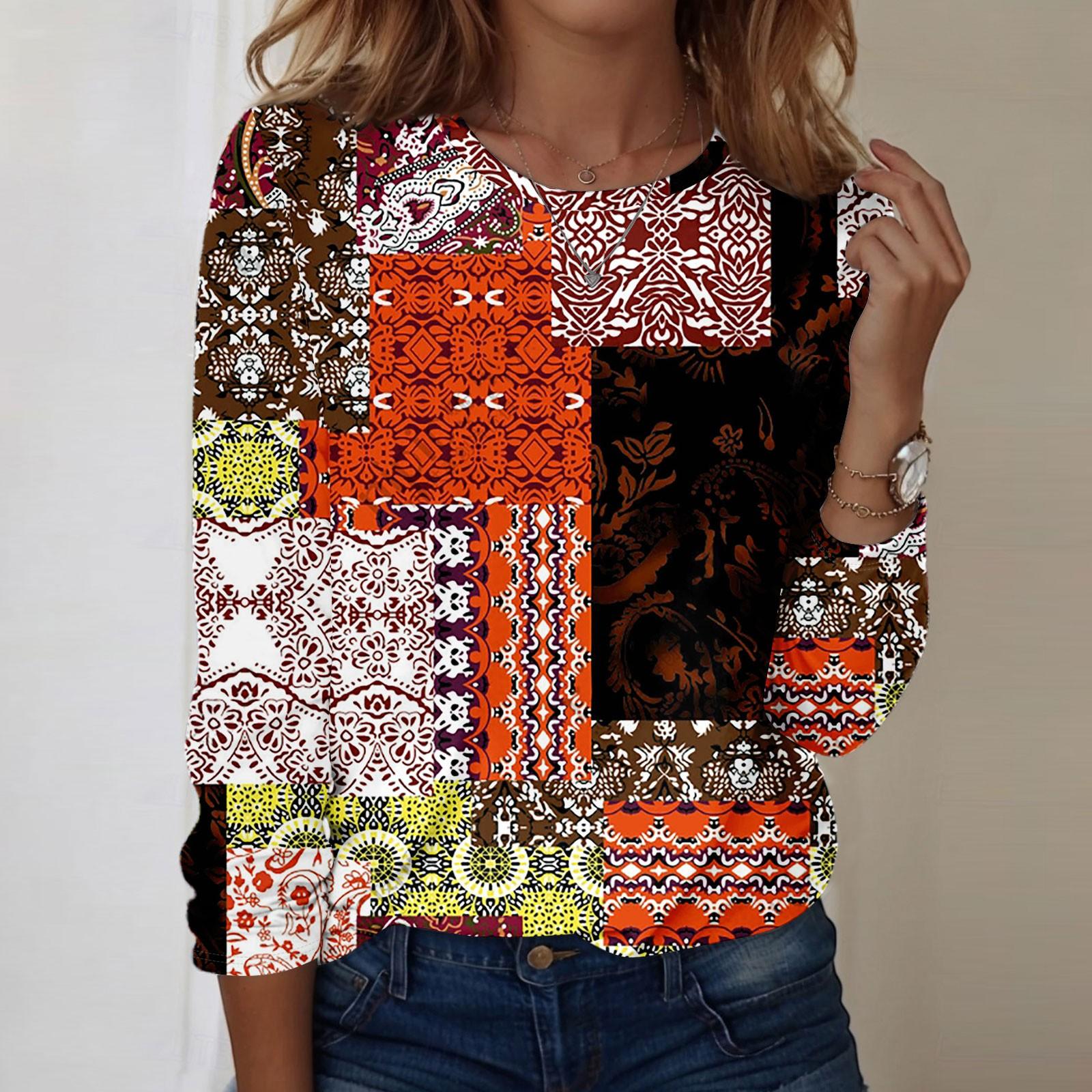 

Рубашки с длинным рукавом для женщин, милые футболки с графическим принтом, блузки, повседневные базовые топы больших размеров, пуловеры XL винный