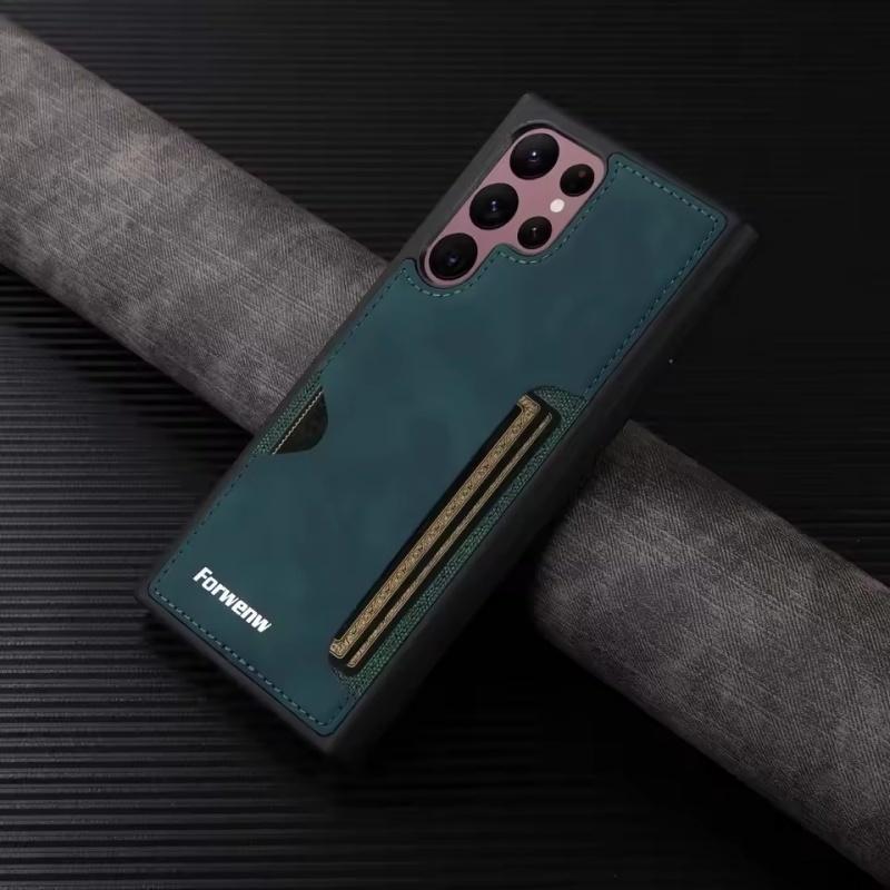 Retro Card Solt Case for Samsung Galaxy S24 S25 Ultra S23 FE S22 Plus A15 A25 A35 A14 A24 A34 A54 A13 A23 A33 A53 Leather Cover