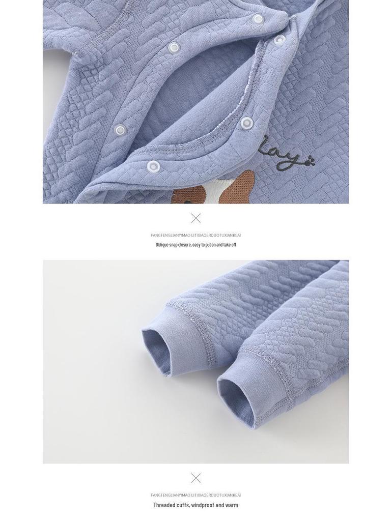 Unisex Baby Quilted Cotton Clothing Set for Spring, Autumn, Winter - Thick, Warm, Temperature Locking