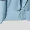 INCERUN Men Sets 3/4 Sleeve Mesh Sheer Layers Tops and Long Pants Casual Suits