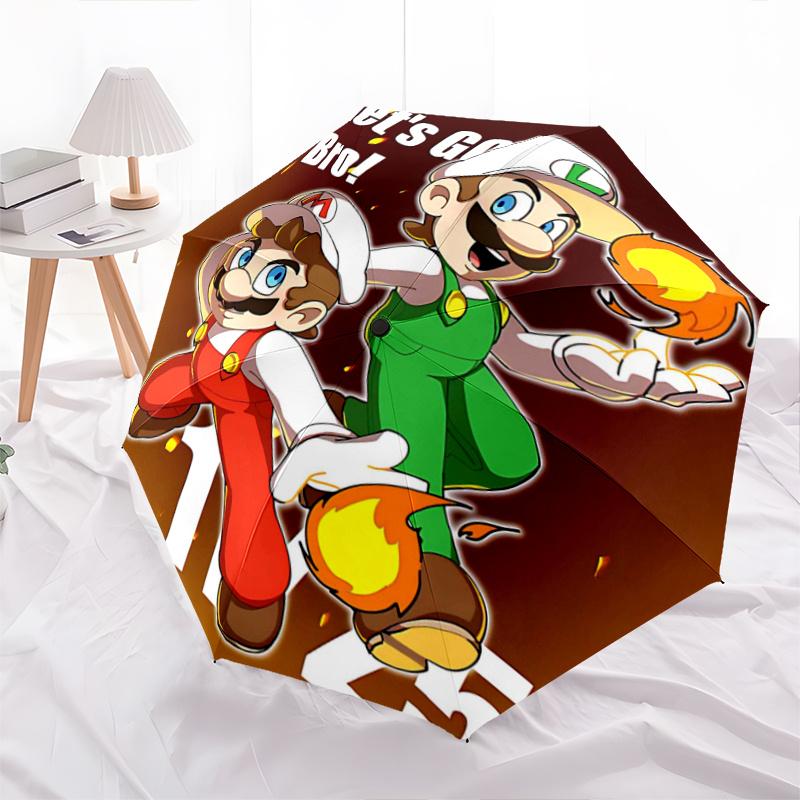 

1pc Let s Go Bro Mario and Luigi Adventure Automatic 3-Fold Umbrella Design, Cute Cartoon Pattern, Portable Outdoor Umbrella, Perfect, Holiday Gi