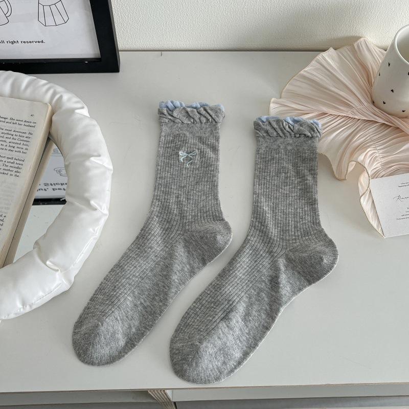 Women's Summer Thin Bow Lace Ballet Wind Tube Cotton Socks