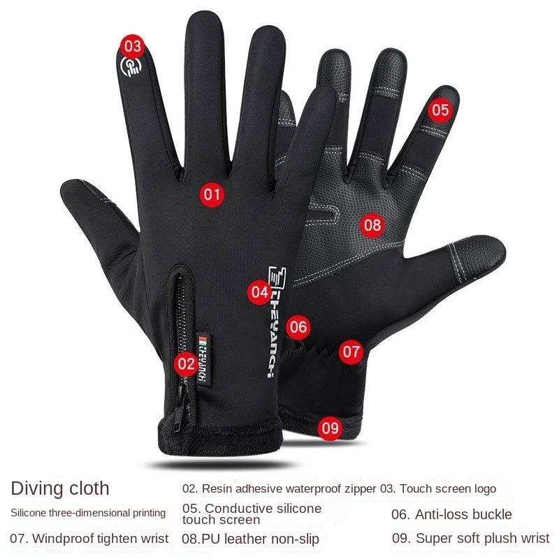 Winter Gloves Unisex Thermal Warm Gloves Cold Weather Touch Screen Water-Resistant Windproof Glove for Jogging Road Travel Biking Hik High Quality