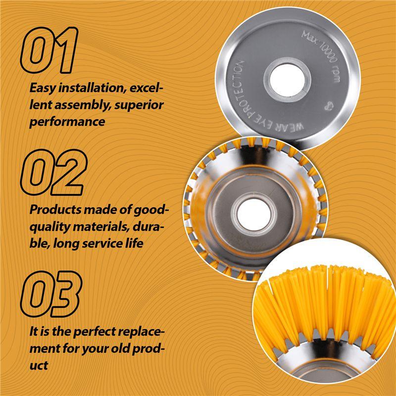 A20F-8Inch Weed Brush Cutter Head Lawn Mower Grass Trimmer Head Nylon Wire Wheel Rotary Weed Brush For Garden Lawnmower