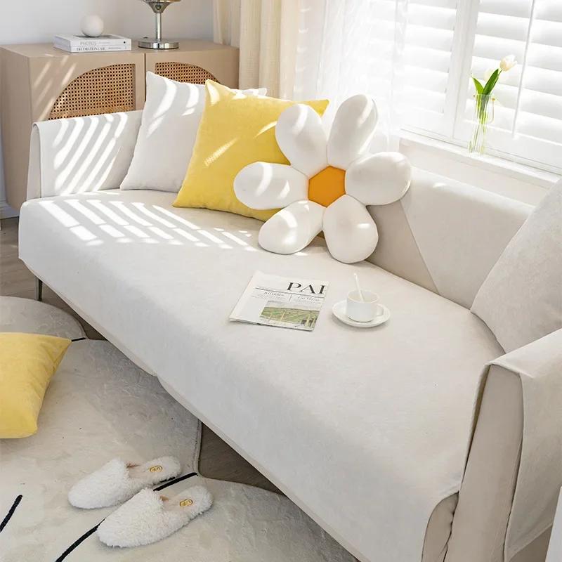 

Four Seasons Universal Waterproof Sofa Cover Sofa Pet Changing Pad Nordic Modern Solid Color Non-slip Covers For Sofa Protective 90x70