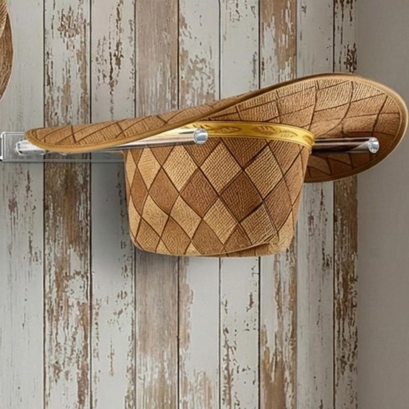 Space Saving Acrylic Hat Rack Wall Mounted Storage Organizer Presentation Stand for Displaying Cowboy and Sun Hats