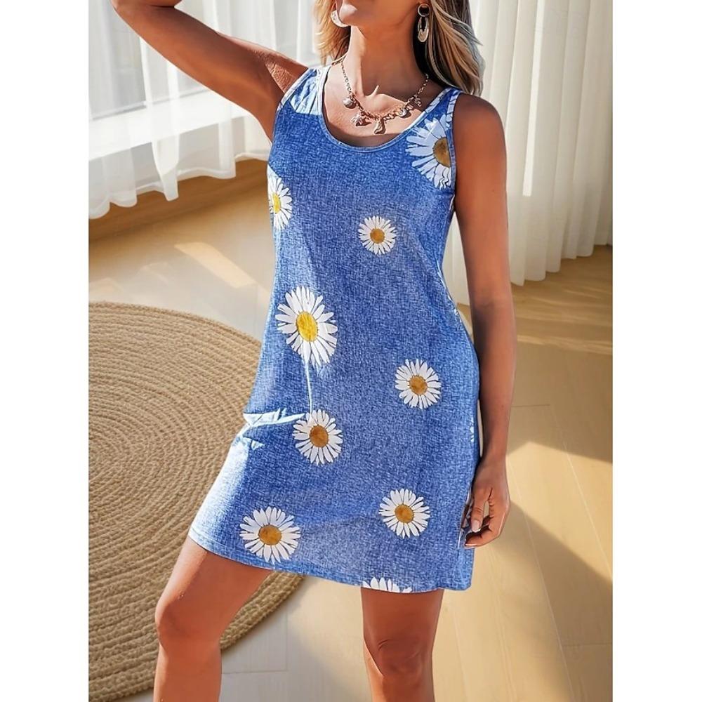

Women Sleeveless Dress Summer Casual Solid A Line Mini Dress Elegant Party Beach Vacation Slim Fit Vestidos S