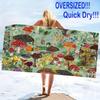 Mushroom Print Beach Towel, Large Soft Quick Dry Towel for Beach Camping Swimming