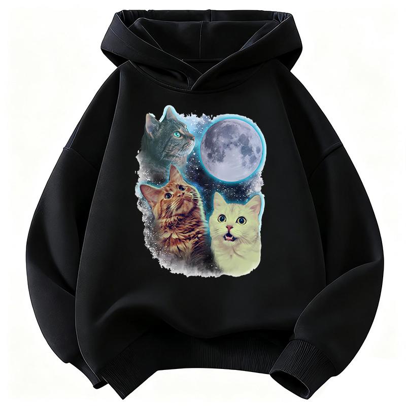 Fashion Hoodie Kids Cat Children's Sweatshirt Cute Kawaii Hoody for Boys Girls Autumn Winter Casual Hoodies