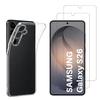 Case for Samsung Galaxy S26 and 2 Tempered Glass Screen Protector Film Phonillico®