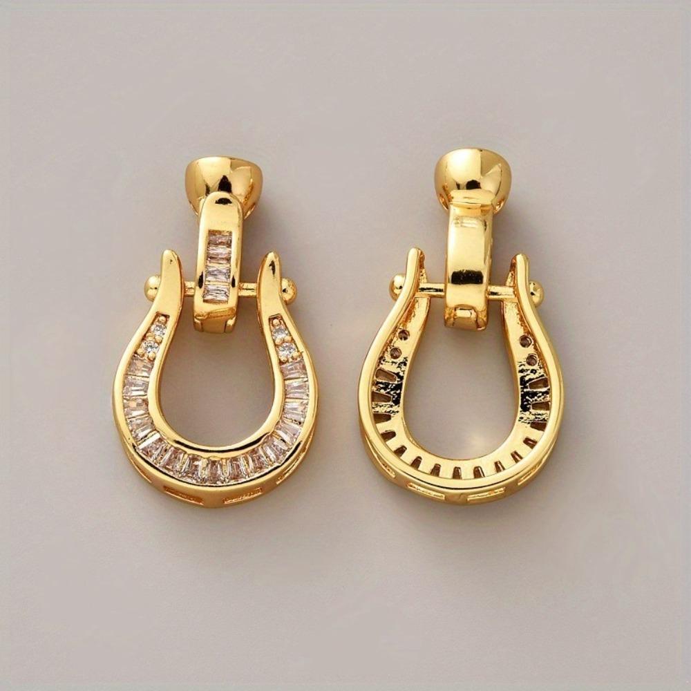 2PCS Fashionable Pearl Necklace Clasps: T-shaped, Zircon, U-shaped, Horseshoe-shaped, Hand-finished, Connecting, Male-Female, Sweater Chain