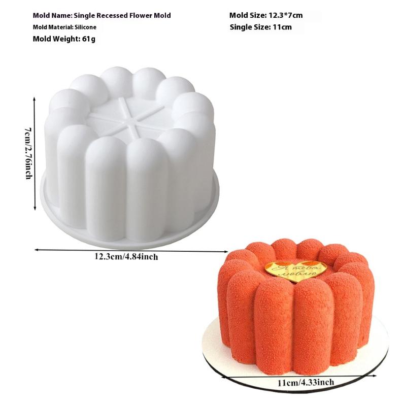 1Pc Silicone Mold For Cake Bento Flower Heart Square Star Shape Chocolate Mousse Soap Candle Gypsum Making Kitchen Bakeware