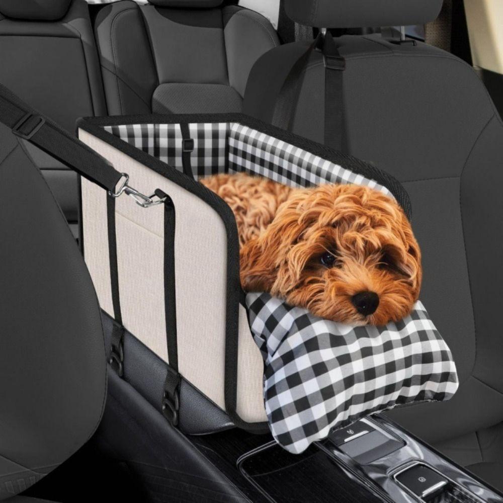 Anti Slip Center Console Dog Seat Universal Inner Seat Belt Height Increasing Seat Soft Pillow Cozy Anti-Collapse Seat Road Trip