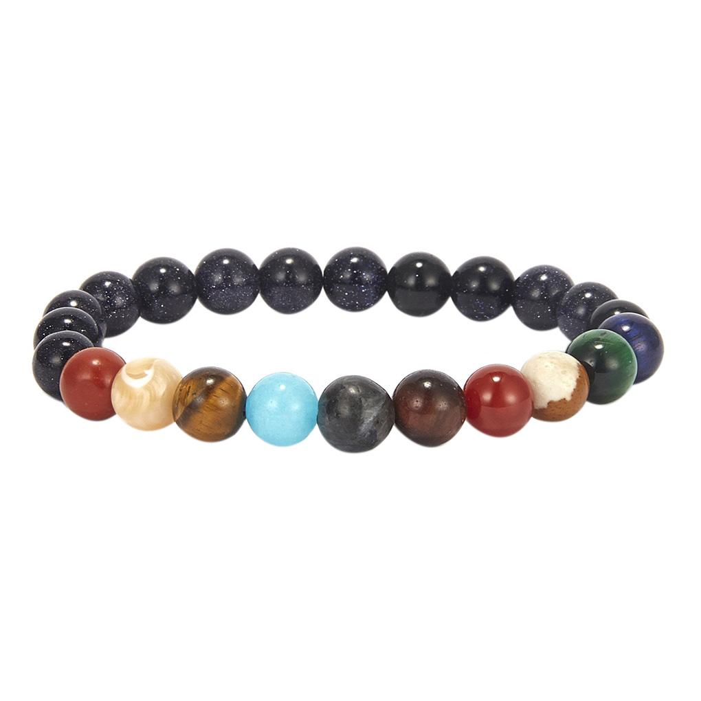 

Natural Stone Beads Bracelet Women Men Beads Wristband Bangle Elastic Cord Unisex Bracelet Jewelry BR18Y0533-3