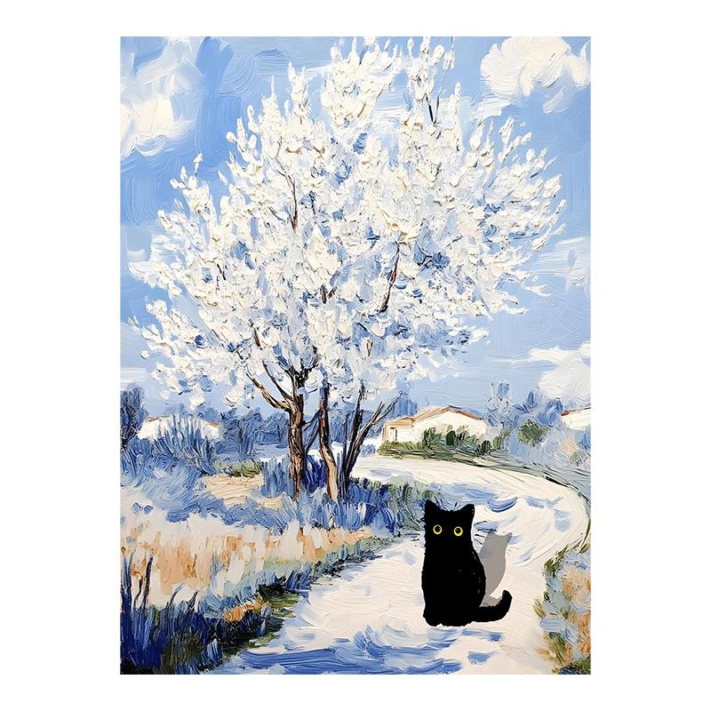 Van Gogh Black Cat Sunflowers Funny Art Matisse Monet Canvas Painting Posters And Prints Wall Pictures For Living Room Decor