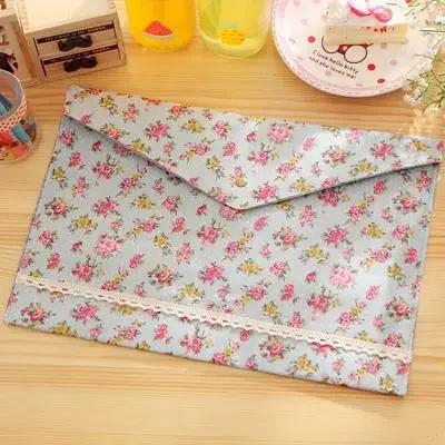 Vintage Dots Flower Face Series A4 Documents File Bag Files Folder Stationery Filing Production Folders Office Accessories