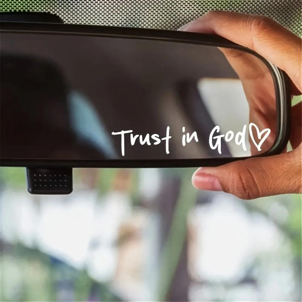 Daily Reminder For Belief Rearview Mirror Stickers Trust In God Sticker