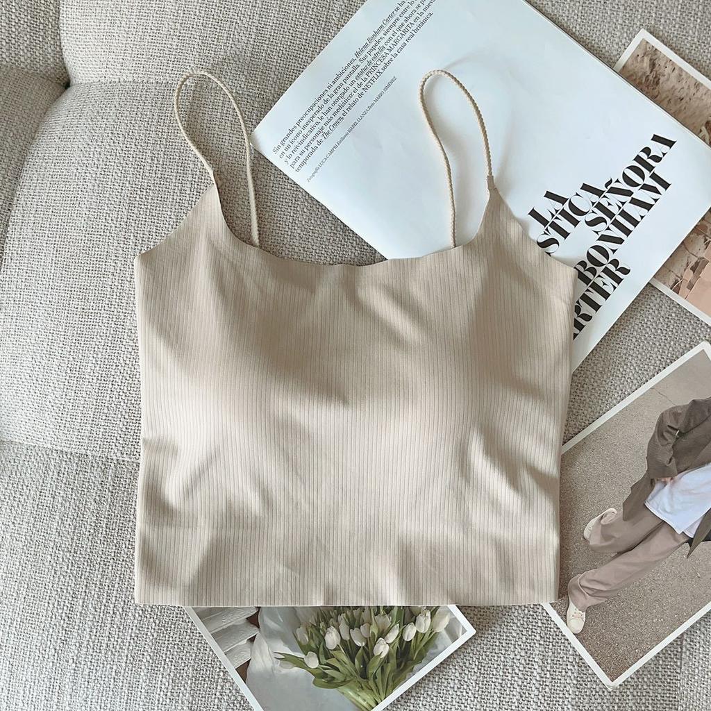 Simple and Seamless Design Feeling Beautiful Back Bra One Pure Want To Take Breast Pad Backless Small Halter Vest Women Inside The Top