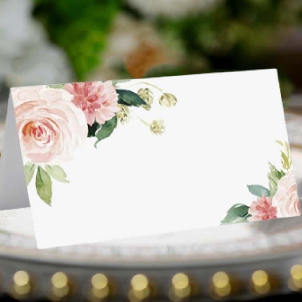 50pcs Paper Seating Place Cards Writable Tented Name Card Gift Cards  Banquet Tables