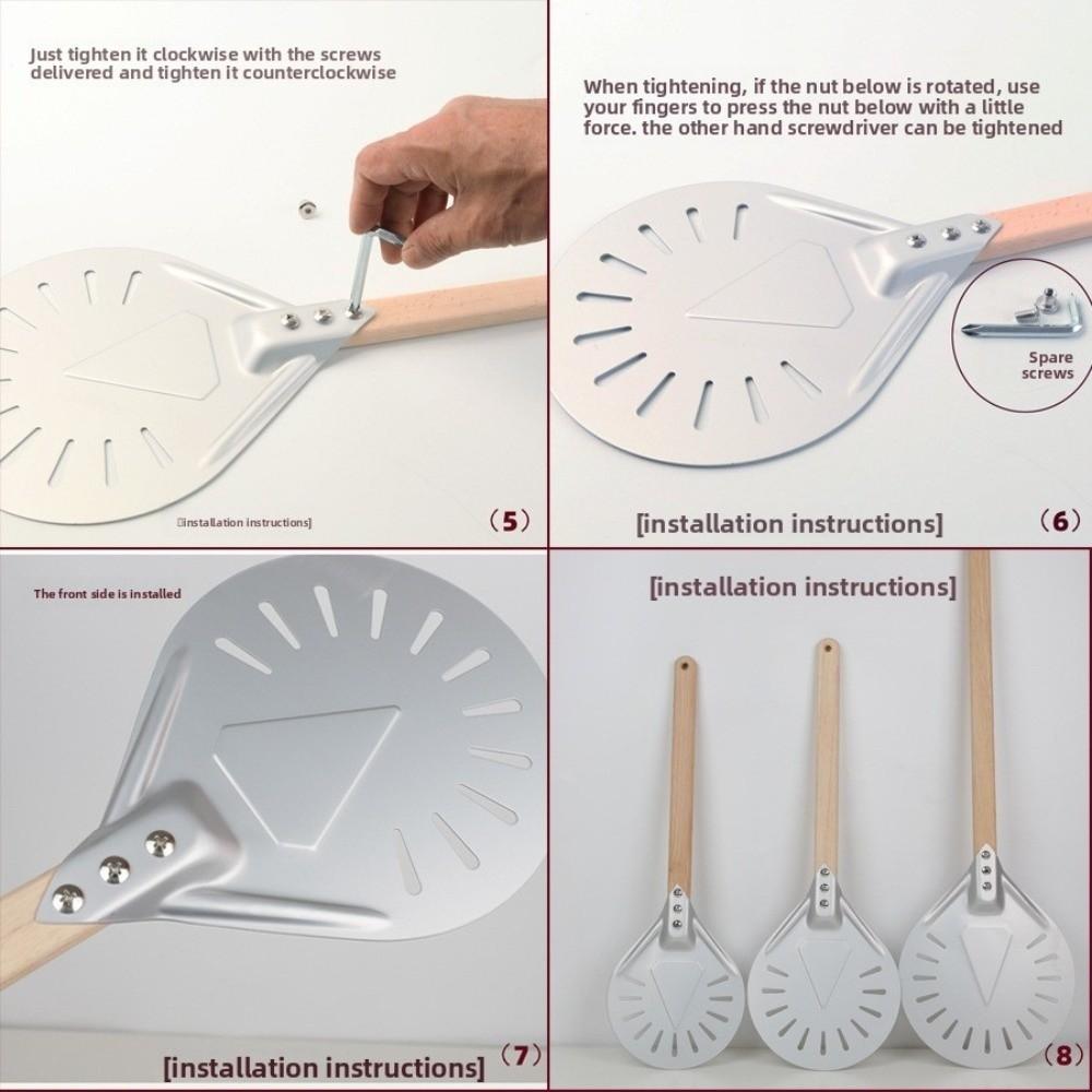 Wooden Handle Turning Pizza Peel Paddle 7/8 inch Pancake Pizza Turner  Oven Accessories