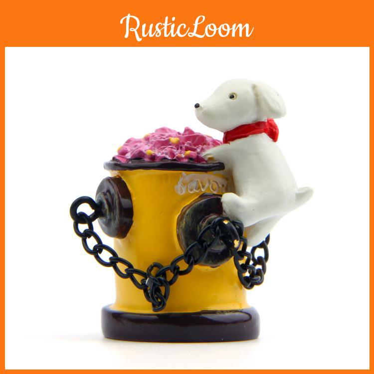 Small Fire Dog Hydrant Resin Ornament For Scene Decoration And Gifts Use