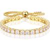 Moissanite Tennis Bracelet 1.79ct-8.69ct Adjustable Bracelet for Women 18K White Gold Plated S925 Sterling Silver Tennis Bracelet D Color VVS1 Round