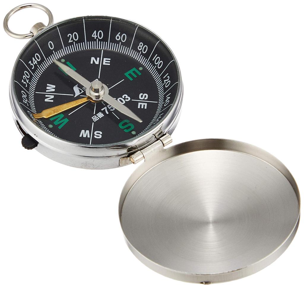 Shinwa Sokutei Directional Compass with English Letters and Metal 75603 B-2 Case,