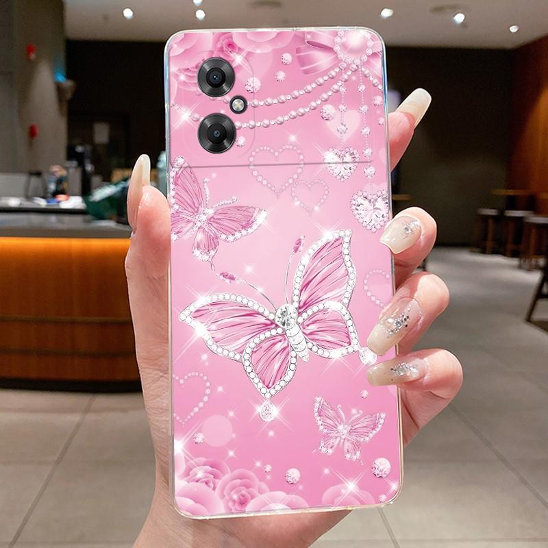 Phone Case For Xiaomi POCO M4 5G / Redmi Note 11R 5G Fundas Butterfly Bow Protective Casing Transparent Soft Silicone TPU Cover
