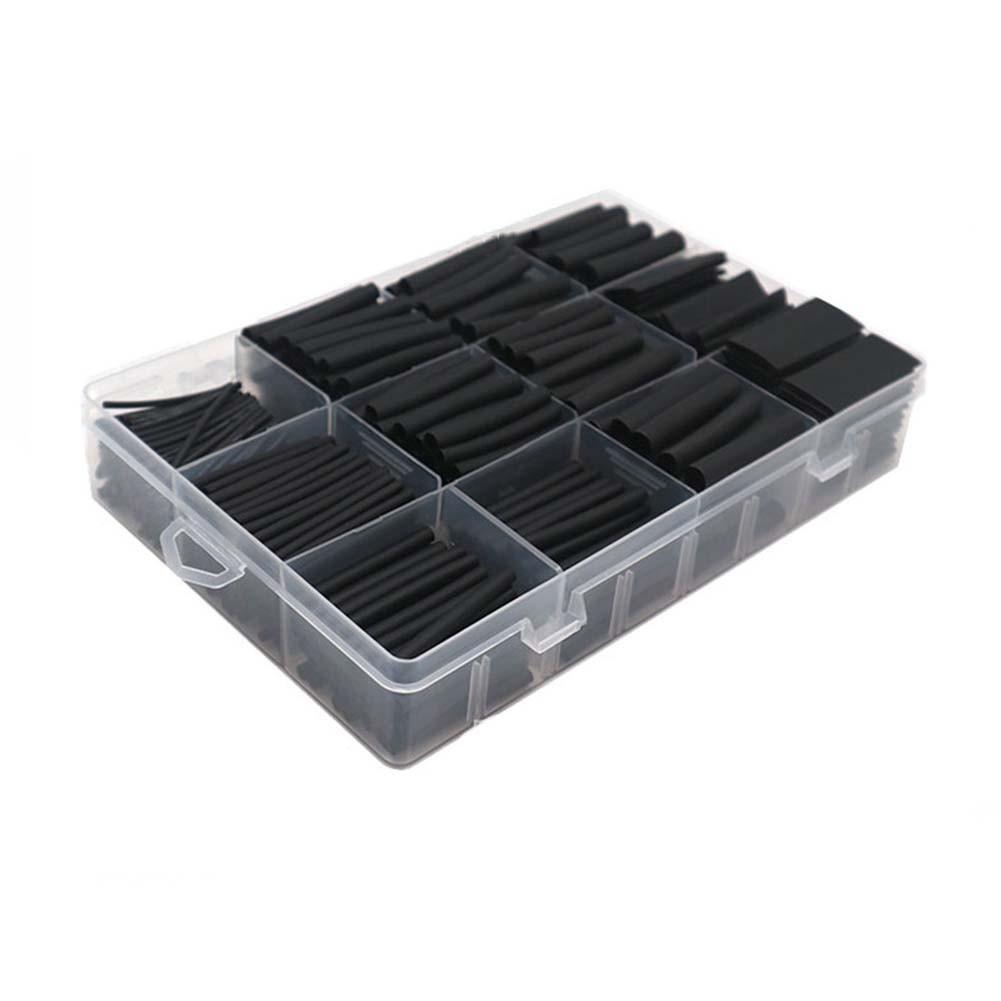 625 PCS Heat Shrink Tube Kit Black Waterproof Insulation Heat Shrink Tube Sleeve