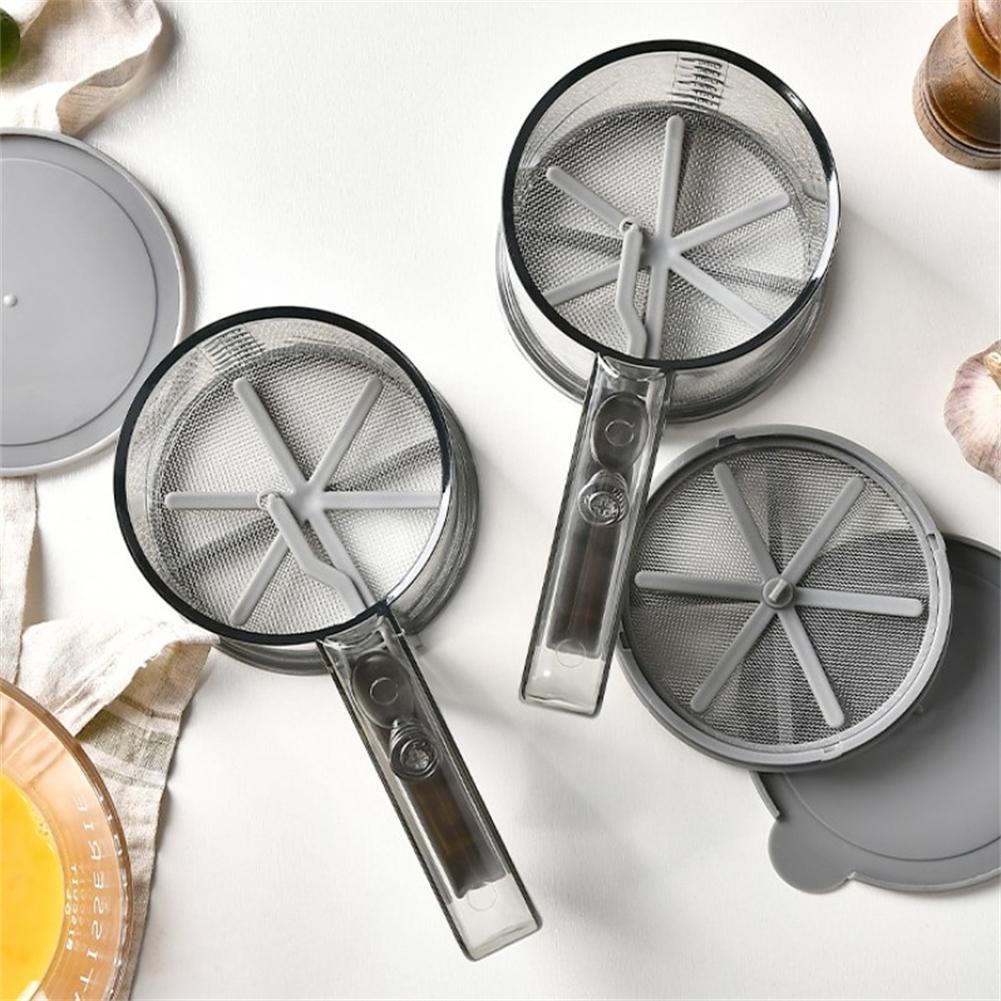 For Baking For Cooking Double Layer Sifter Flour Sifter Baking And Cooking Grey Fine Mesh Screen Rotating Sheet
