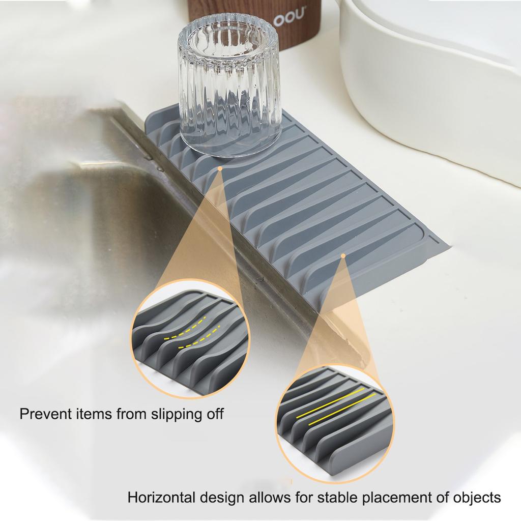 Silicone Self Draining Soap Dishes Tableware Cushion Anti Slip Sink Tray Soap Holder Dish Drying Cushion Pad Sink Drain Mat