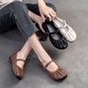 Fashion GKTINOO 2025 Spring New Retro Flat Shoes Genuine Leather Comfortable Round Toe Shallow Versatile Women's Shoes
