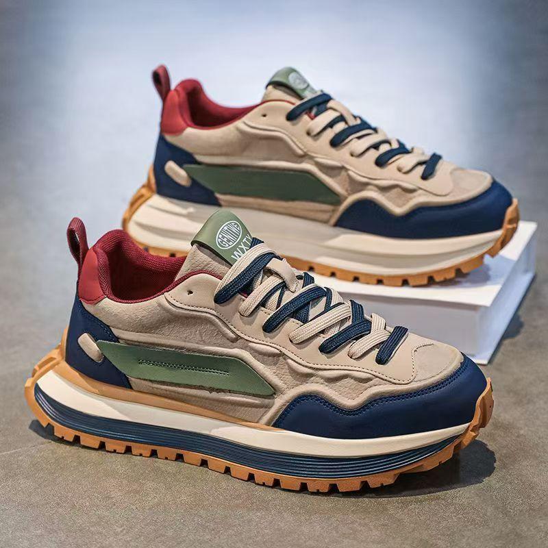 Autumn and Winter Breathable Casual Sports Shoes Non-slip Soft Sole White Shoes for Men Dad Shoes