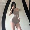 Sexy Lingerie End-of-season Sexy Lace Neck Onesie Pure Perspective Cross Thin Suspender Nun
