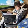 1pc Foldable & Expandable Polyester Youngsters Car Seat Travel Tray with Multiple Storage Pockets