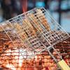 Fish Grilling Rack For Camping Portable Grill Basket Wooden Handle Shrimp Vegetable Grilling Plate High-Temperature Resistant