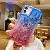 Two-color Gradual Change Glitter Quicksand Three-in-one Suitable for Iphone17 Mobile Phone Case Apple 14pm Anti-drop Hard Case