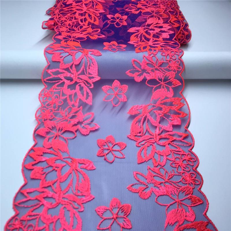 

1 метр x 18 см Вышитая сетчатая кружевная тесьма, Неэластичное тюлевое кружево, Отделка для нижнего белья, Бюстгальтера, Нижнего белья, Платья, Одежды, Поделок и Шитья 1 meter x 18 cm красный/синий